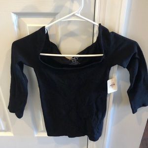 Free people black long sleeve top